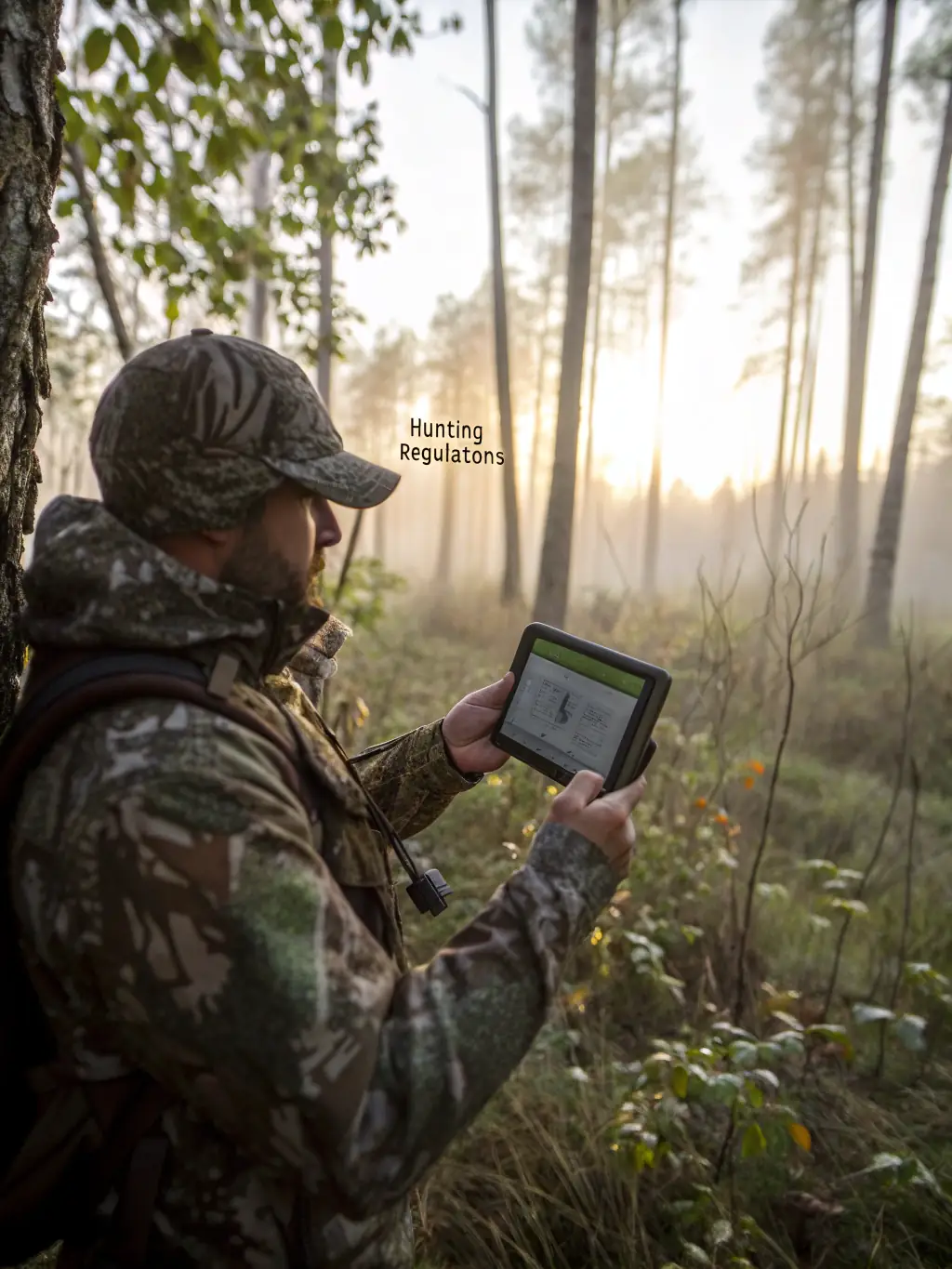 A hunter participating in a controlled hunt, demonstrating responsible hunting practices and wildlife population management.